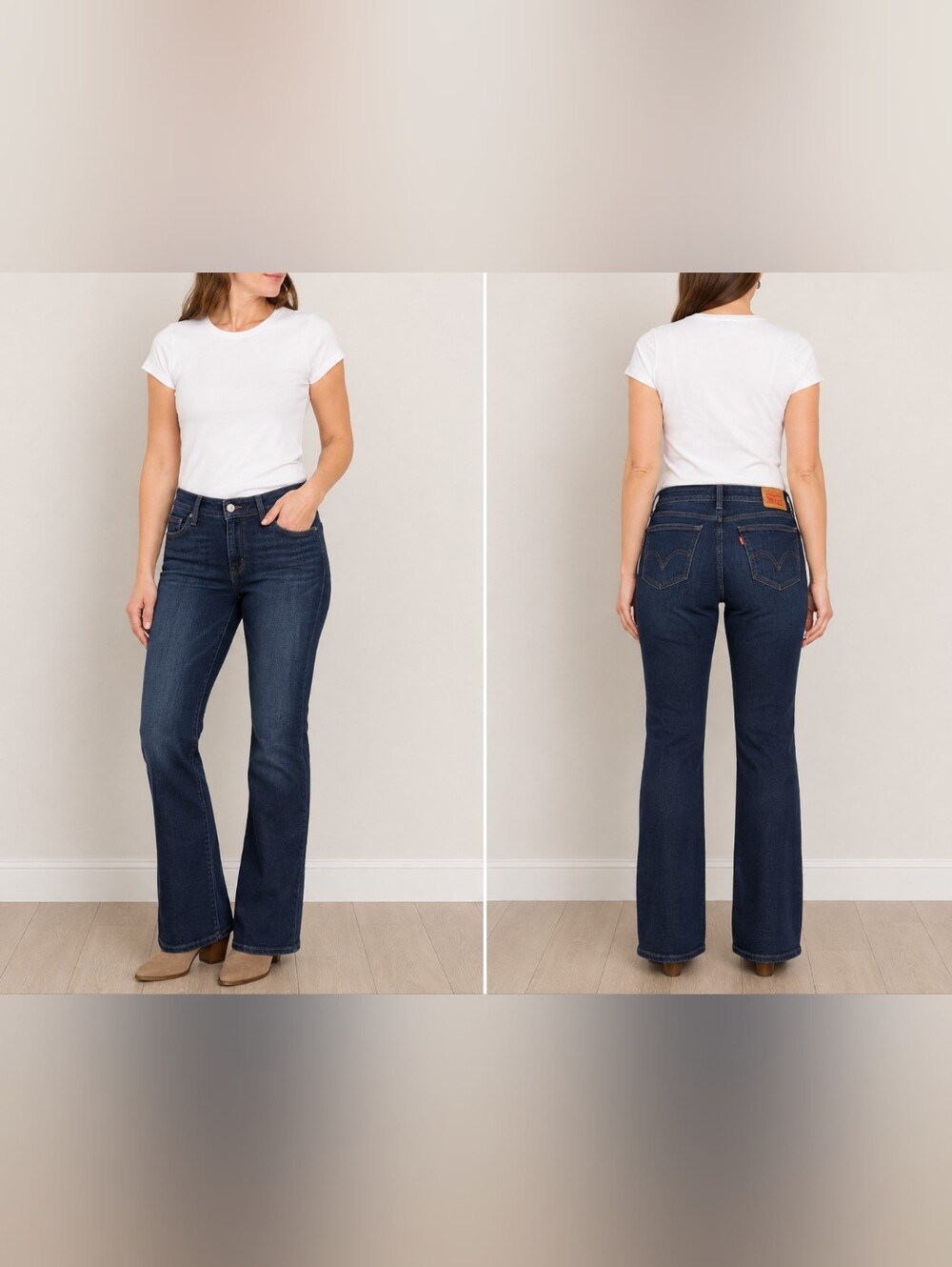 Levi's Dark Wash Women's Mid Rise Curvy 529 Bootcut Jeans Size 12